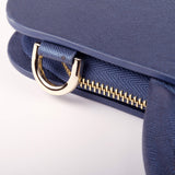 皇家藍尊貴手提拉鍊交屋包，LOGO烙印、壓印、拉鍊、立體資料袋、開窗名片套、手提把