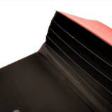 時尚文雅交屋風琴夾，金屬LOGO上色、烙印、壓印上色、多扣環、拉鍊、金屬LOGO