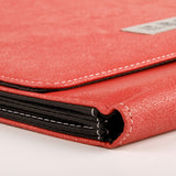 時尚文雅交屋風琴夾，金屬LOGO上色、烙印、壓印上色、多扣環、拉鍊、金屬LOGO