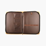 高貴流沙金拉鍊交屋包，Logo烙印、壓印、燙色、拉鍊、立體資料袋、鑰匙牌皮扣、開窗名片套