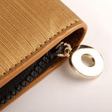 高貴流沙金拉鍊交屋包，Logo烙印、壓印、燙色、拉鍊、立體資料袋、鑰匙牌皮扣、開窗名片套