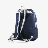 海藍後背手提兩用環保折疊收納袋，無紡布(不織布)、網印