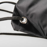 活力黑後背布束口袋，網印、棉背帶