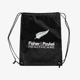 活力黑後背布束口袋，網印、棉背帶