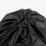 活力黑後背布束口袋，網印、棉背帶