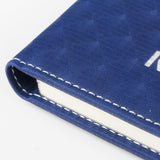靛藍格紋精裝工商日誌，多功能內側口袋