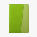 銀河編織封面收納精裝工商日誌，封面收納袋、平攤式內頁、大地綠