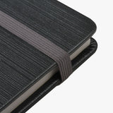 灰色低調緊帶精裝工商日誌，鬆緊帶