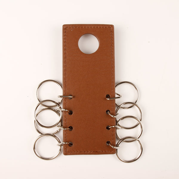 焦糖棕鑰匙吊牌，五金圈環、可與交屋包、交屋包資料夾做組合搭配、可客製