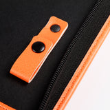 活力橘與丁香紫交屋包，烙印LOGO、壓印、燙銀、立體資料袋、活頁夾、開窗名片套、拉鑰匙皮扣