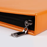 閃酷橘拼色交屋拉鍊包，立體資料袋、A4資料袋四孔活頁夾、開窗名片套、鑰匙皮扣
