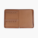 青銅棕仿皮拉鍊交屋包，立體資料袋、鑰匙牌皮扣、活頁夾、名片套、存款簿套、筆套