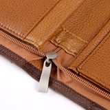 青銅棕仿皮拉鍊交屋包，立體資料袋、鑰匙牌皮扣、活頁夾、名片套、存款簿套、筆套