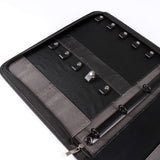 灰木紋簡素交屋拉鍊包，立體資料袋、鑰匙牌皮扣、A4資料袋四孔活頁夾、名片套