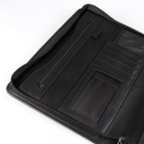 純黑優質拉鍊交屋包， Logo烙印、 燙色、 燙色、壓印、拉鍊、立體資料袋、開窗名片套、存款本袋、多功能拉鍊袋