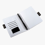 黑色北歐簡約大理石活頁工商日誌，展開