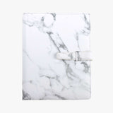 大理石金穿入扣帶活頁工商日誌，大理石