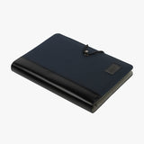 藍色商務鬆緊帶活頁工商日誌，斜角度特寫