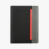 皮標鬆緊帶活頁工商日誌，石墨灰