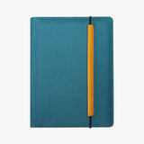 皮標鬆緊帶活頁工商日誌，海洋藍