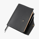 黑色經典壓扣活頁工商日誌，展開