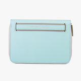 鬆緊帶皮革創意拉鍊活頁工商日誌，湖水藍