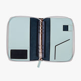 鬆緊帶皮革創意拉鍊活頁工商日誌，展開